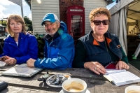 Studying route during coffee break at Grosmont
