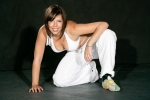 Female dancer wearing white grunge outfit