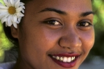 Tongan lady with flower in hair Tonga Pacific Ocean