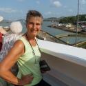 Lorna going into the Panama canal