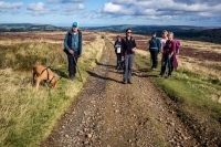 Walking across moors near Fryup