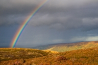 Rainbow over North Yorkshire moors on the Great Fryup Dale