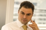 Businessman perusing document